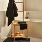 Σετ πετσέτες και χαλάκι μπάνιου homelovers organic 40X66+68X137+50X70 / Black